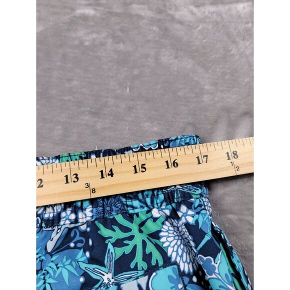 Nautica board shorts mesh lined swim trunks Large Blue Floral, seahorse, fish - Picture 3 of 8